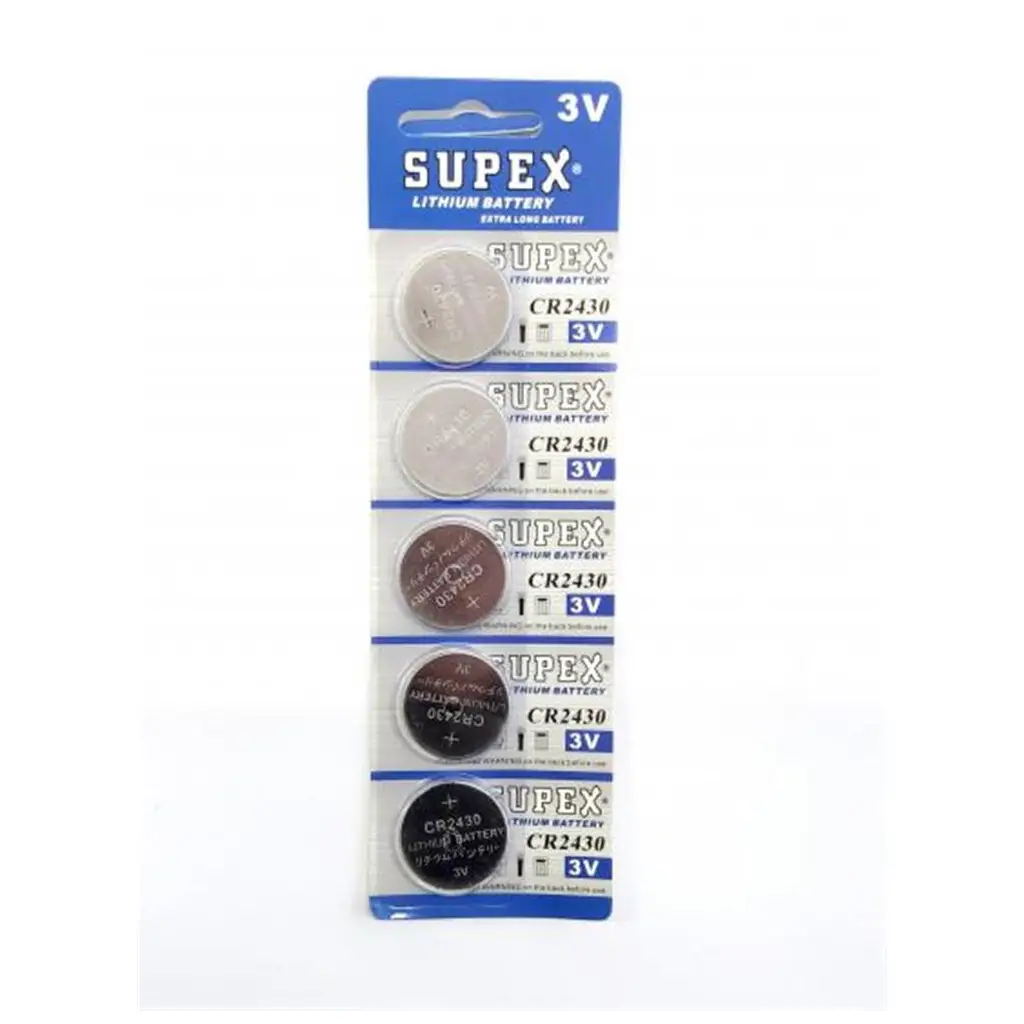 Supex CR2430-C5 3V Lityum Düğme Pil 5'li Paket