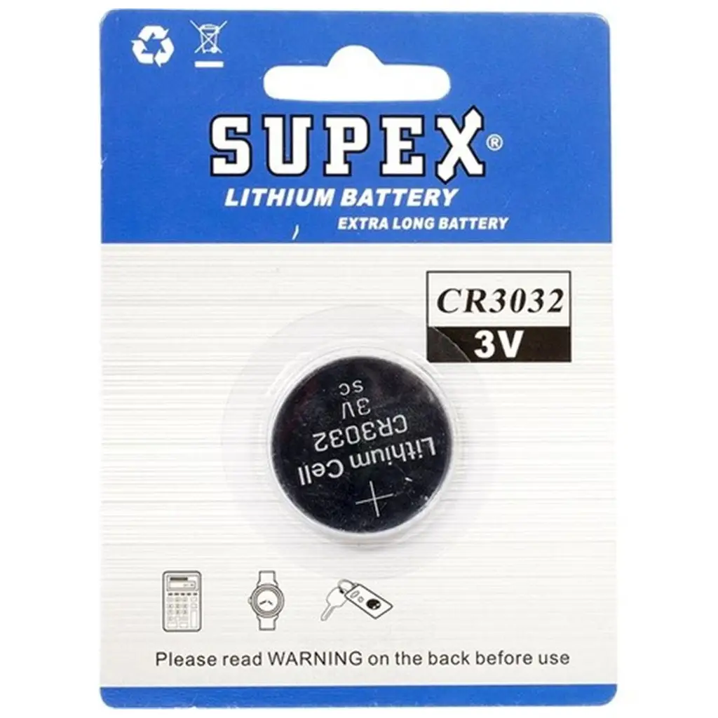 Supex CR3032 3V Lityum Düğme Pil Tekli Paket