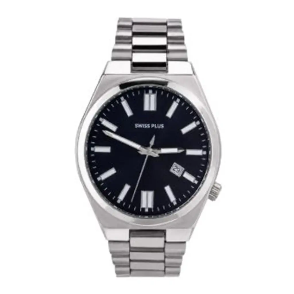 Swiss Plus Man Watch Basic Seri Model-1 ST3533AGS Black-Silver(Kol Saati)