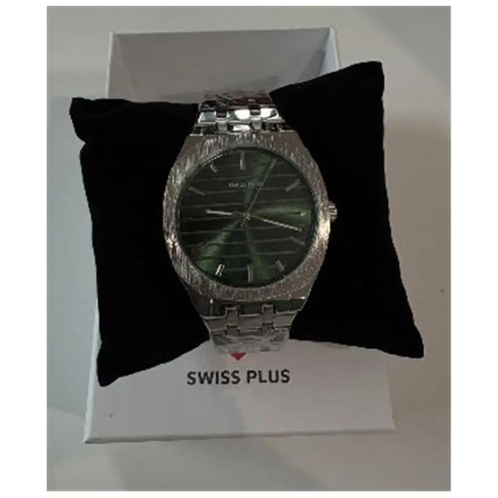 Swiss Plus Man Watch Basic Seri Model-5 ST2302AGP Green-Silver(Kol Saati)