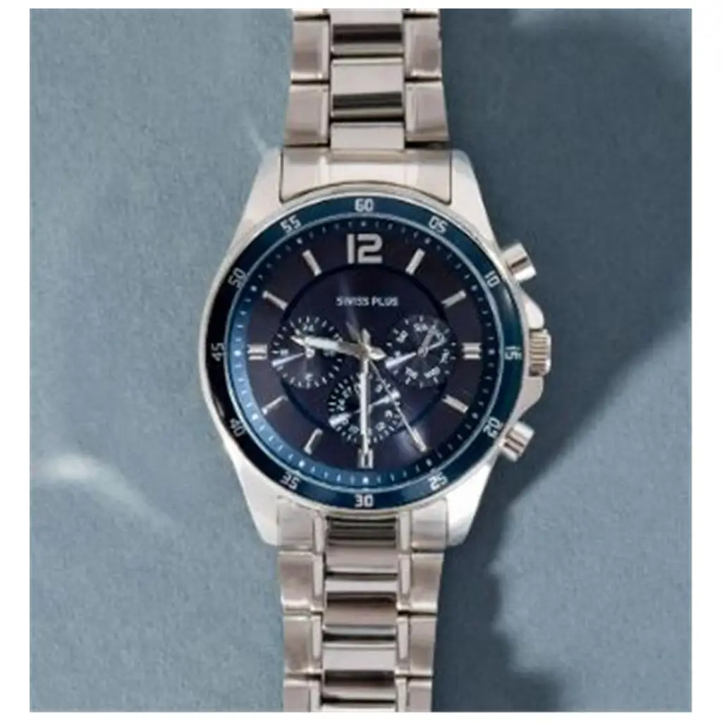 Swiss Plus Man Watch Basic Seri Model-8 ST3516AGS Lüx Blue-Silver(Kol Saati)
