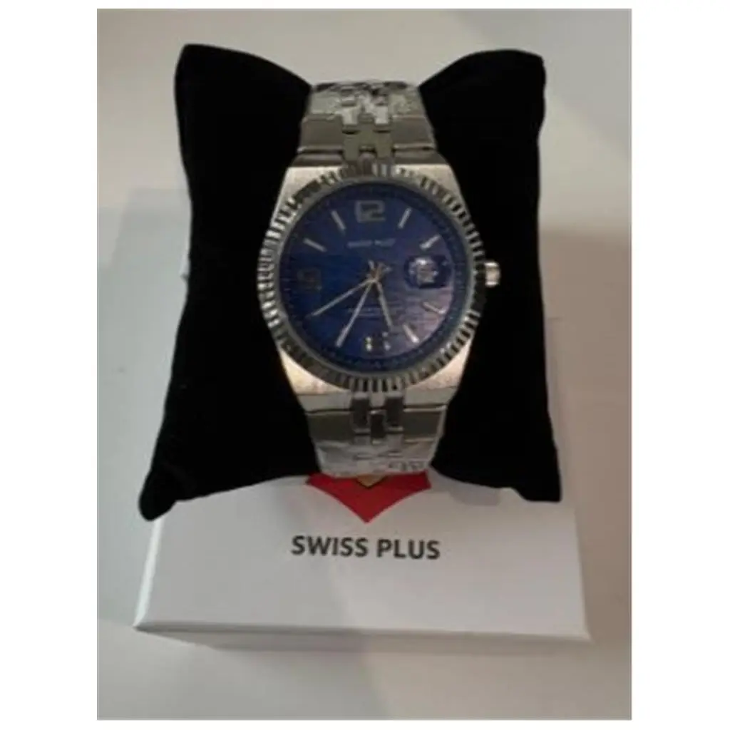 Swiss Plus Man Watch Premium Seri Model-1 ST3442AGS Blue-Silver(Kol Saati)