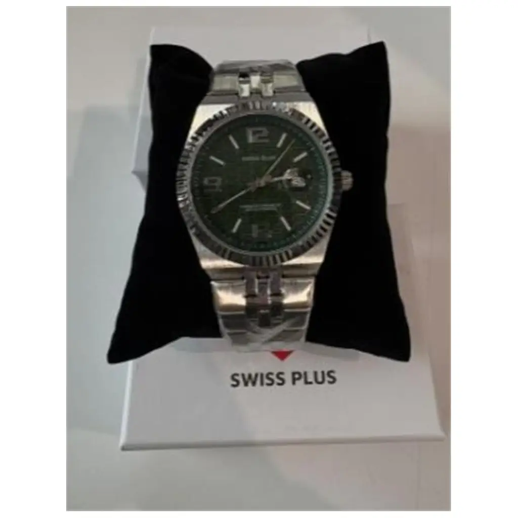 Swiss Plus Man Watch Premium Seri Model-2ST3442AGS Green-Silver(Kol Saati)