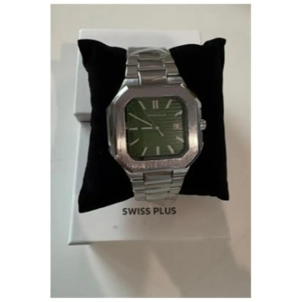 Swiss Plus Man Watch Premium Seri Model-7 RS23146 Green-Silver(Kol Saati)