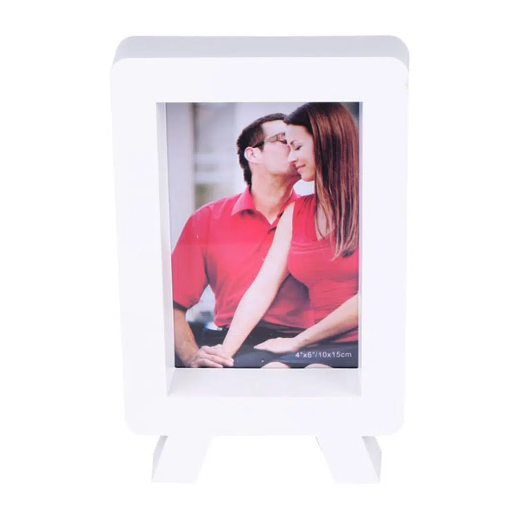 Tekli Plastik Ayaklı Dikey 10x15 cm Fotoğraf Çerçevesi - Beyaz