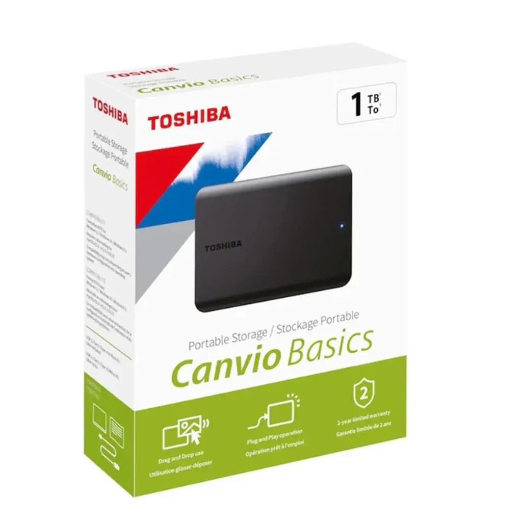 Toshiba 1TB Canvio Basic 2.5" Gen1 USB 3.2 Harici Harddisk (HDTB510EK3AA)