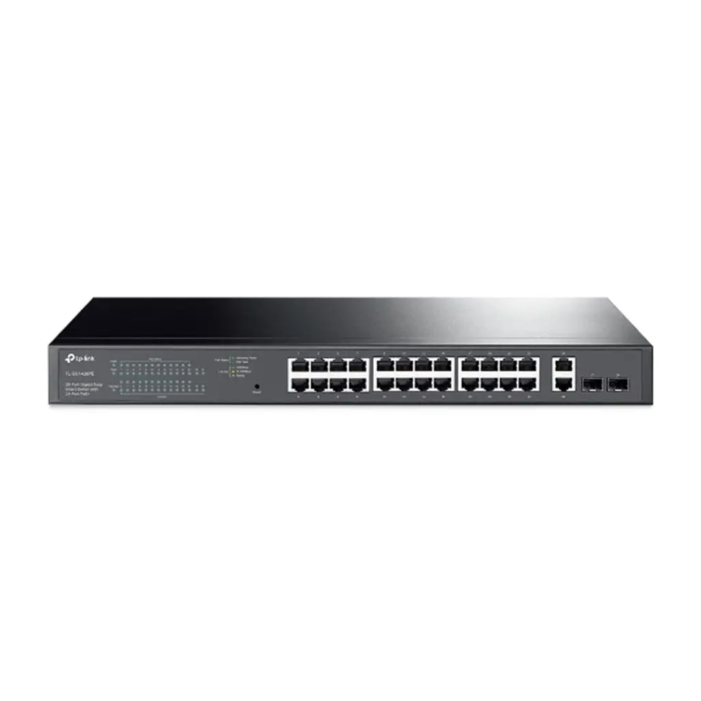 Tp-Link TL-SG1428PE 24 Port 10-100-1000 Poe+ Switch 2 Port SFP Çelik Kasa Rack Mount