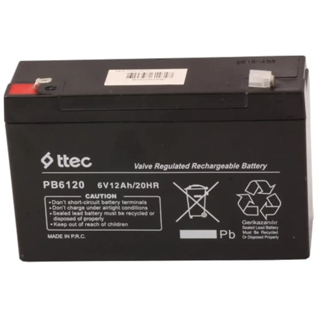 Ttec 6V 12AH Bakımsız Kuru Akü