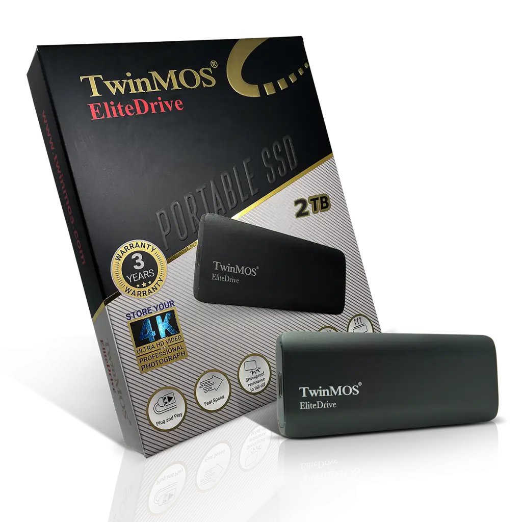 TwinMOS PSSD2TBMEDB, 2TB, Taşınabilir External SSD, USB 3.2, Type-C (Dark Grey)