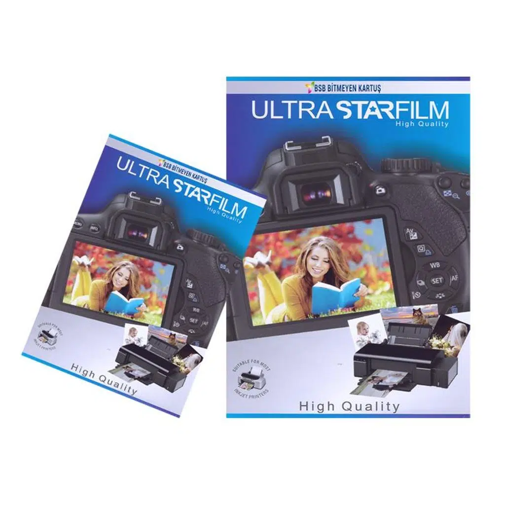 Ultra Starfilm Yapışkanlı Sticker A4 150 gr 20 Adet Fotoğraf Kağıdı