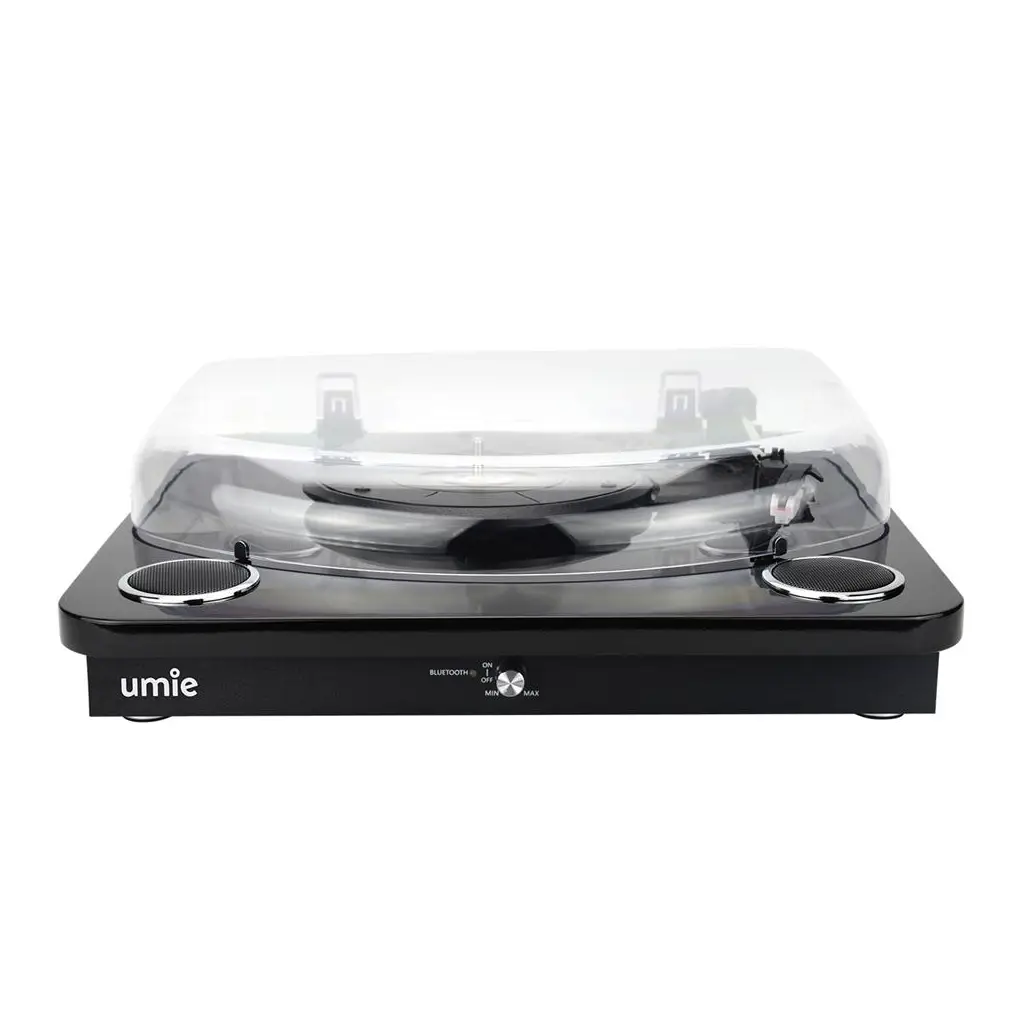 UMİE Bemol Siyah Piano Kaplama 10W BT İN, BT OUT, RCA, USB Özellikli Nostaljik Pikap