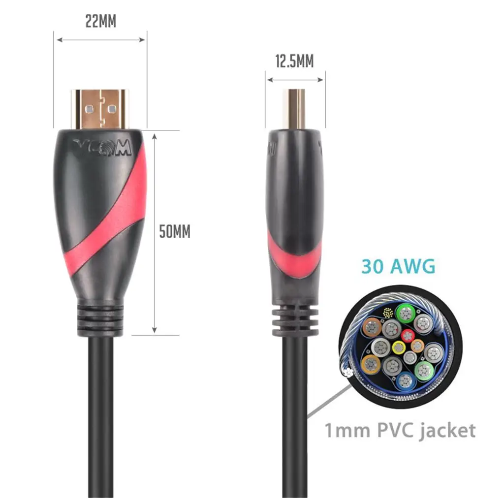 Vcom CG525-R-25.0 Siyah 25MT 1.4V Hdmı-M-Hdmı-M Kablo
