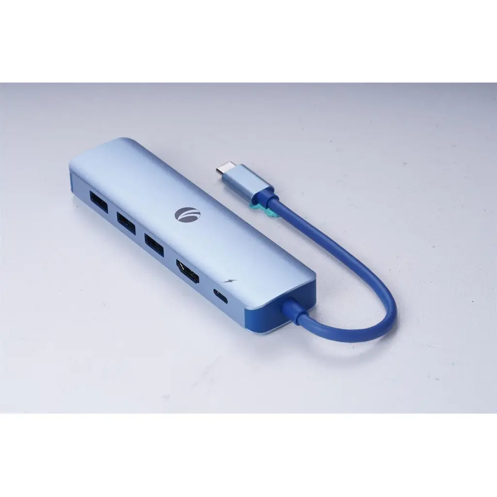 Vcom CUE55 Mavi Type-C To Hdmi(4K@30Hz)+Gigabit LAN+Usb3.0+Pd 3.0 100W Çoklayıcı