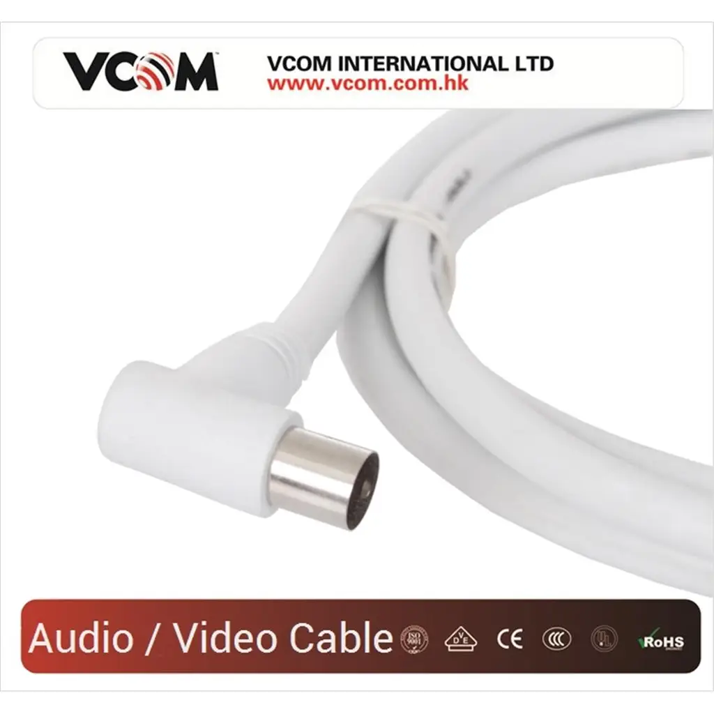 Vcom CV601R 5mt Analog Beyaz Tv Kablosu