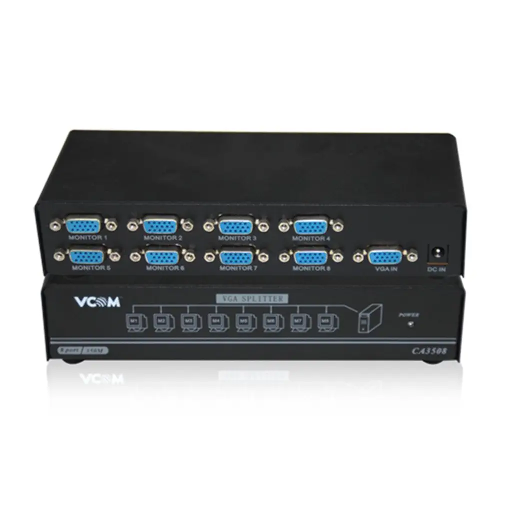 Vcom DD138 1-8 Port 350MHZ Metal Vga Splitter