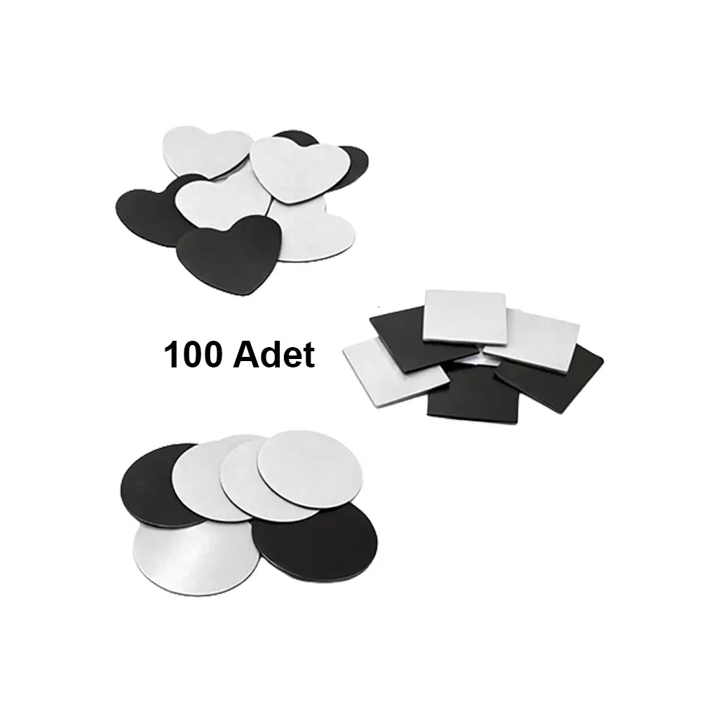Yapışkanlı Buton Rozet Magnetleri - 100'lü Paket
