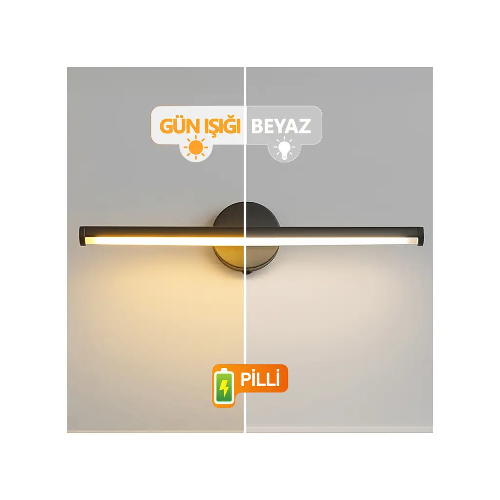 Yapışkanlı Dekoratif Kablosuz Pilli Led Aplik