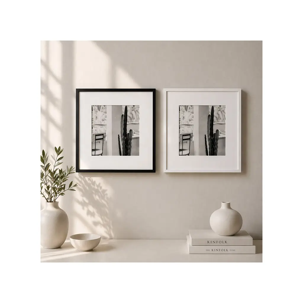 Yapışkanlı Paspartulu Tekli Fotoğraf Çerçevesi - 21x21cm