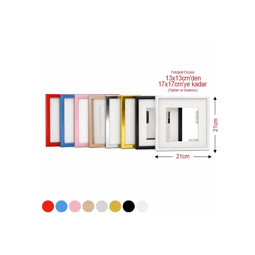 Yapışkanlı Sök Tak Paspartulu Klasik Kare Çerçeveler - 3'lü paket