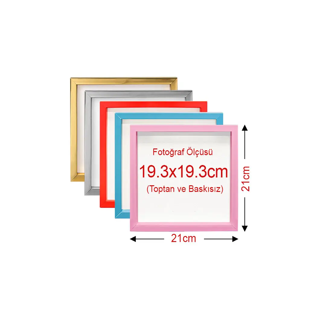 Yapışkanlı Sök Tak Renkli Klasik Kare Çerçeveler - 3'lü paket