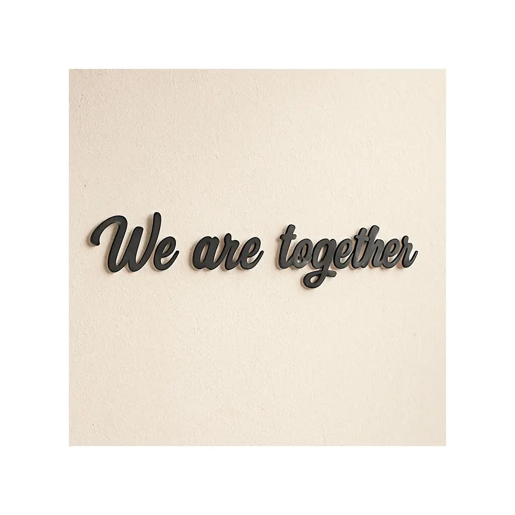 Yapışkanlı We Are Together Ahşap Duvar Yazısı - Kutulu