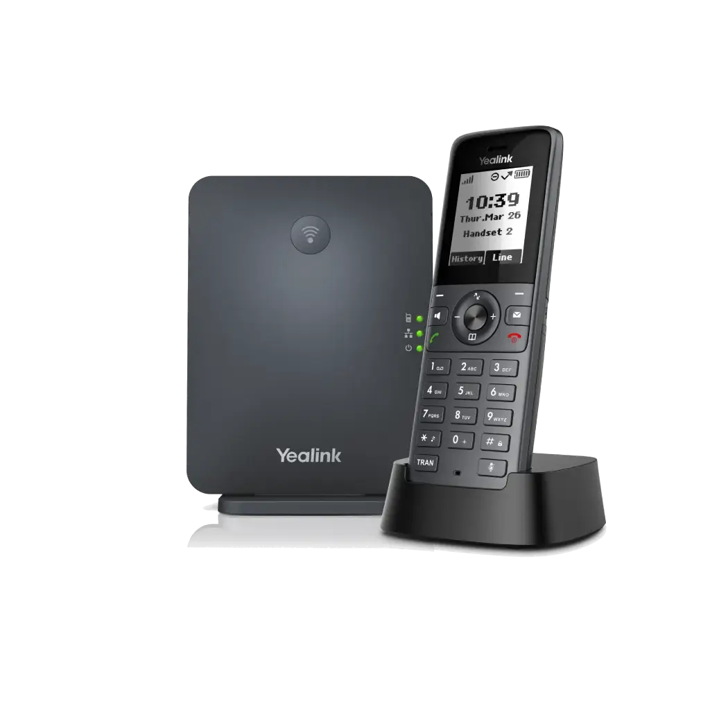 YEALINK W71P, W71H Dect Telefon ile W70B Baz İstasyonu, Kablosuz IP TELEFON, Siyah, 1.8" Siyah Beyaz Ekran, 30 Saat Konuşma, 340 Saat Bekleme