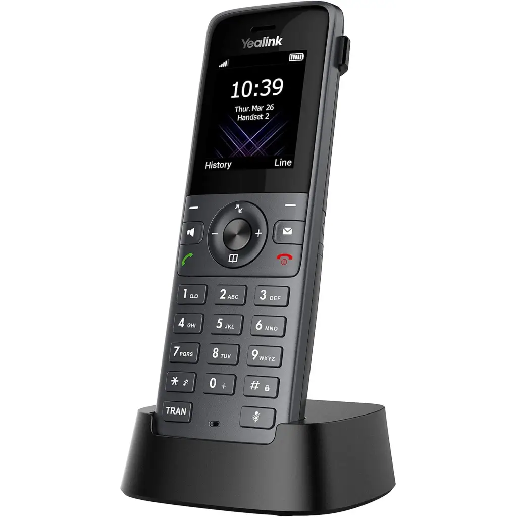 YEALINK W78H, Dect, Kablosuz IP TELEFON, Siyah, 2.4" Renkli Ekran, 30 Saat Konuşma, 400 Saat Bekleme, Bluetooth kablosuz kulaklık desteği