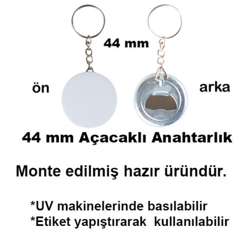 Uv Baskı İçin 44 mm Açacaklı Anahtarlık (50 adet) - 3