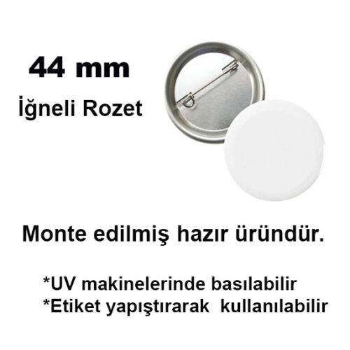Uv Baskı İçin 44 mm İğneli Buton Rozet (50 adet) - OFİSOMİ-S