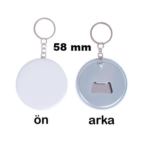 Uv Baskı İçin 58 mm Açacaklı Anahtarlık (50 adet) - 2