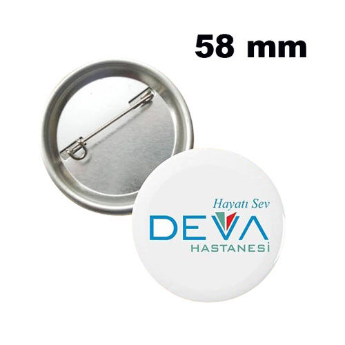 Uv Baskı İçin 58 mm İğneli Buton Rozet (50 adet) - 3