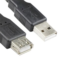 Vcom CU202-B-1.8 Siyah 1.8MT Usb 2.0 Uzatma Kablosu - 1