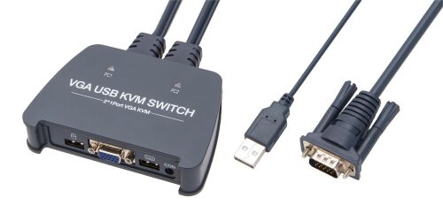 Vcom DD211-2K 2 Port Vga 1080P@60Hz Plastik Kasa Kvm Switch - VCOM (1)