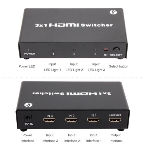 Vcom DD433 3-1 Port 1.4V 3D Metal Hdmi Switch - VCOM