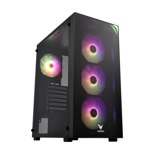 VENTO VG3400S Mid Tower, 650W 80+ Siyah, Temperli Cam, RGB, ATX GAMING KASA - Vento