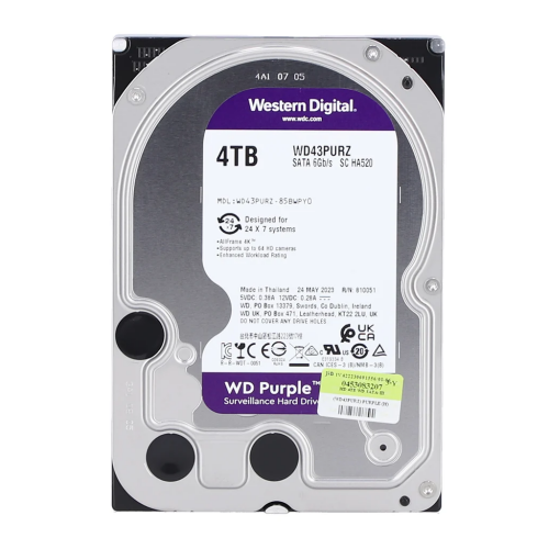 WD PURPLE, WD43PURZ, 3.5", 4TB, 256Mb, 5400 Rpm, 7/24 Güvenlik, HDD (Türkiye Distribütörü Garantili) - Western Digital