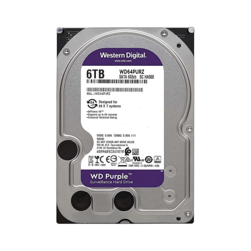 WD PURPLE, WD64PURZ, 3.5", 6TB, 256Mb, 5400 Rpm, 7/24 Güvenlik, HDD (Türkiye Distribütörü Garantili) - Western Digital