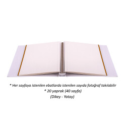 Yapışkanlı 20 Yaprak Kutulu Dantelli Fotoğraf Albümü - 22x25cm - 2