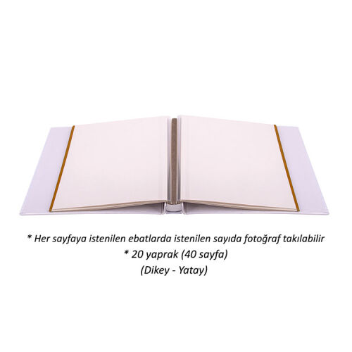 Yapışkanlı 20 Yaprak Kutulu Dantelli Fotoğraf Albümü - 22x25cm - OFİSOMİ-T (1)