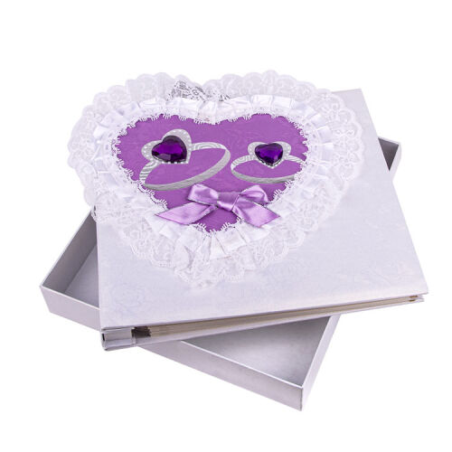 Yapışkanlı 20 Yaprak Kutulu Dantelli Fotoğraf Albümü - 22x25cm - 13