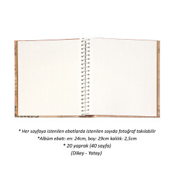 Yapışkanlı 20 Yaprak Nostaljik Fotoğraf Albüm - 24x29cm - 2