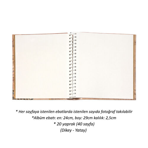 Yapışkanlı 20 Yaprak Nostaljik Fotoğraf Albüm - 24x29cm - OFİSOMİ-T (1)
