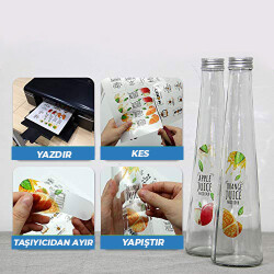 Yapışkanlı İnkjet Yarı Şeffaf Plastik Etiket (20 adet A4) - 2