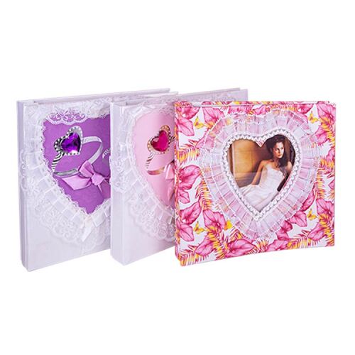 Yapışkanlı 20 Yaprak Kutulu Dantelli Fotoğraf Albümü - 22x25cm - OFİSOMİ-T