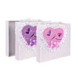 Yapışkanlı 20 Yaprak Kutulu Dantelli Fotoğraf Albümü - 22x25cm - 3