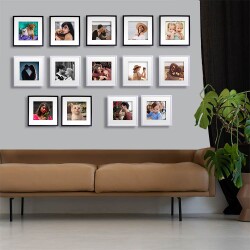 Yapışkanlı Sök Tak Paspartulu Klasik Kare Çerçeveler - 3'lü paket - 4