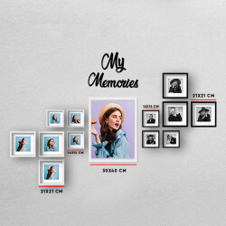 Yapışkanlı Sök Tak Paspartulu Klasik Kare Çerçeveler - 3'lü paket - 3