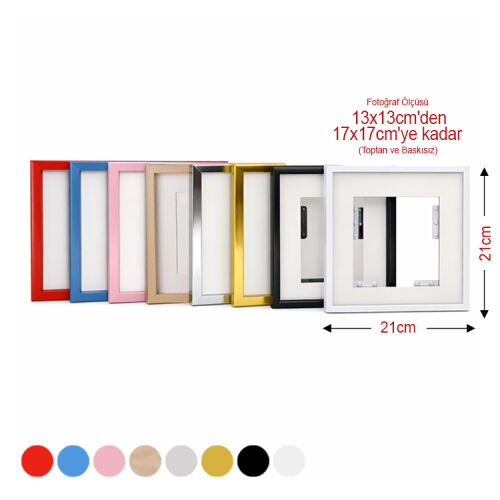 Yapışkanlı Sök Tak Paspartulu Klasik Kare Çerçeveler - 3'lü paket - 46