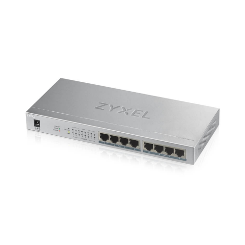 ZyXEL GS1008HP, 8 Port, GigaBit, PoE 60W, Yönetilemez, Masaüstü Switch - Zyxel