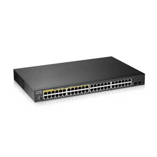 ZyXEL GS1900-48HP V2, 48 Port, Gigabit, 24 Port PoE 170W, 2 Port GigaBit SFP, Yönetilebilir, Rackmount Switch - Zyxel